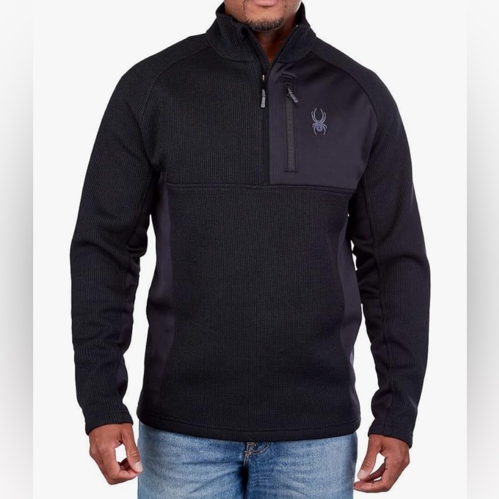 Spyder Gait 1/2 Zip Up Black Lightweight Long Sleeve Jacket Men’s Size M